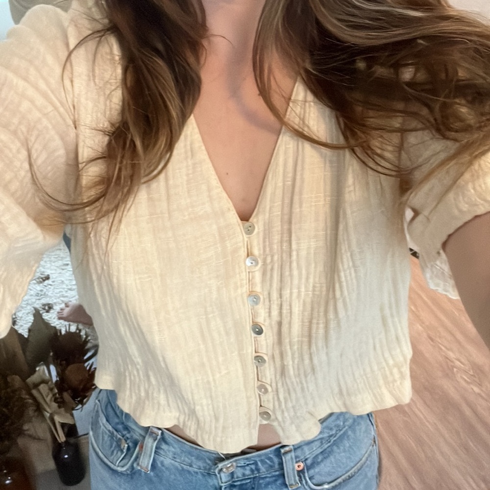 Zara Cream Crop Top